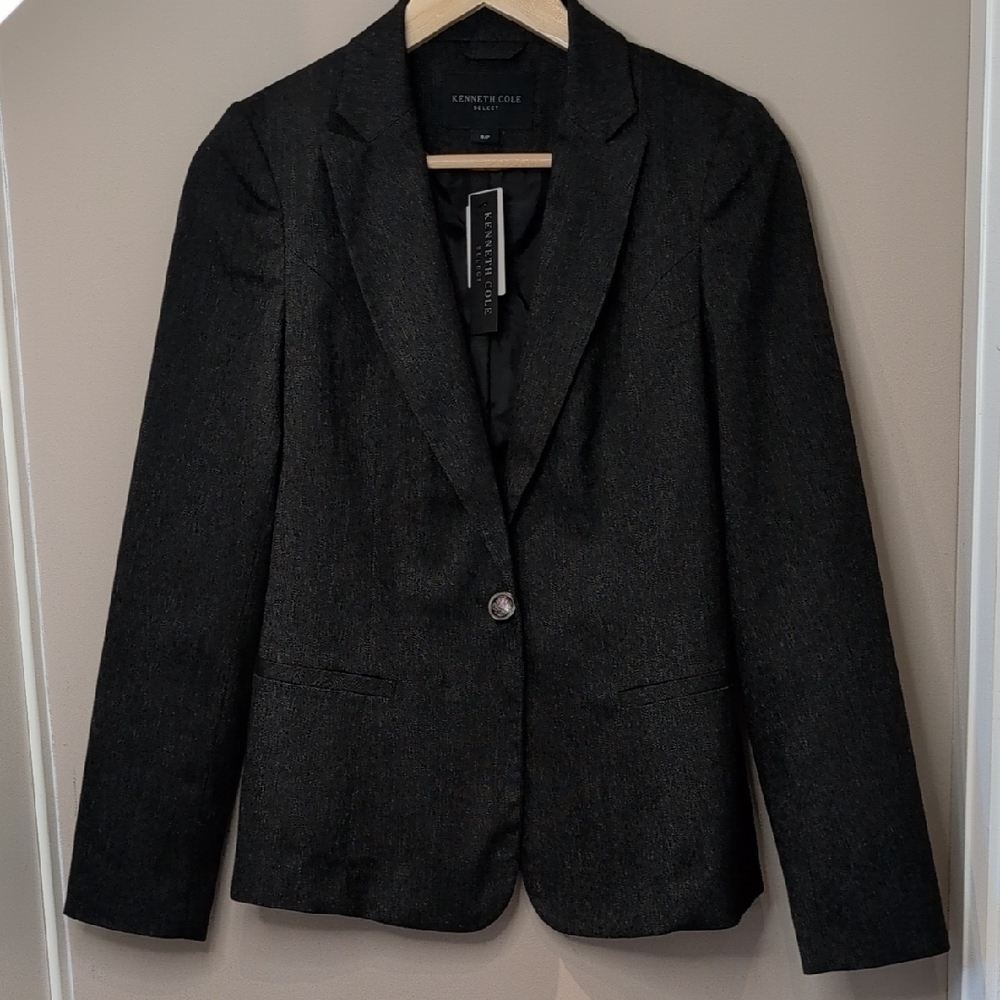 Kenneth Cole Black Blazer Tailored Suit Jacket